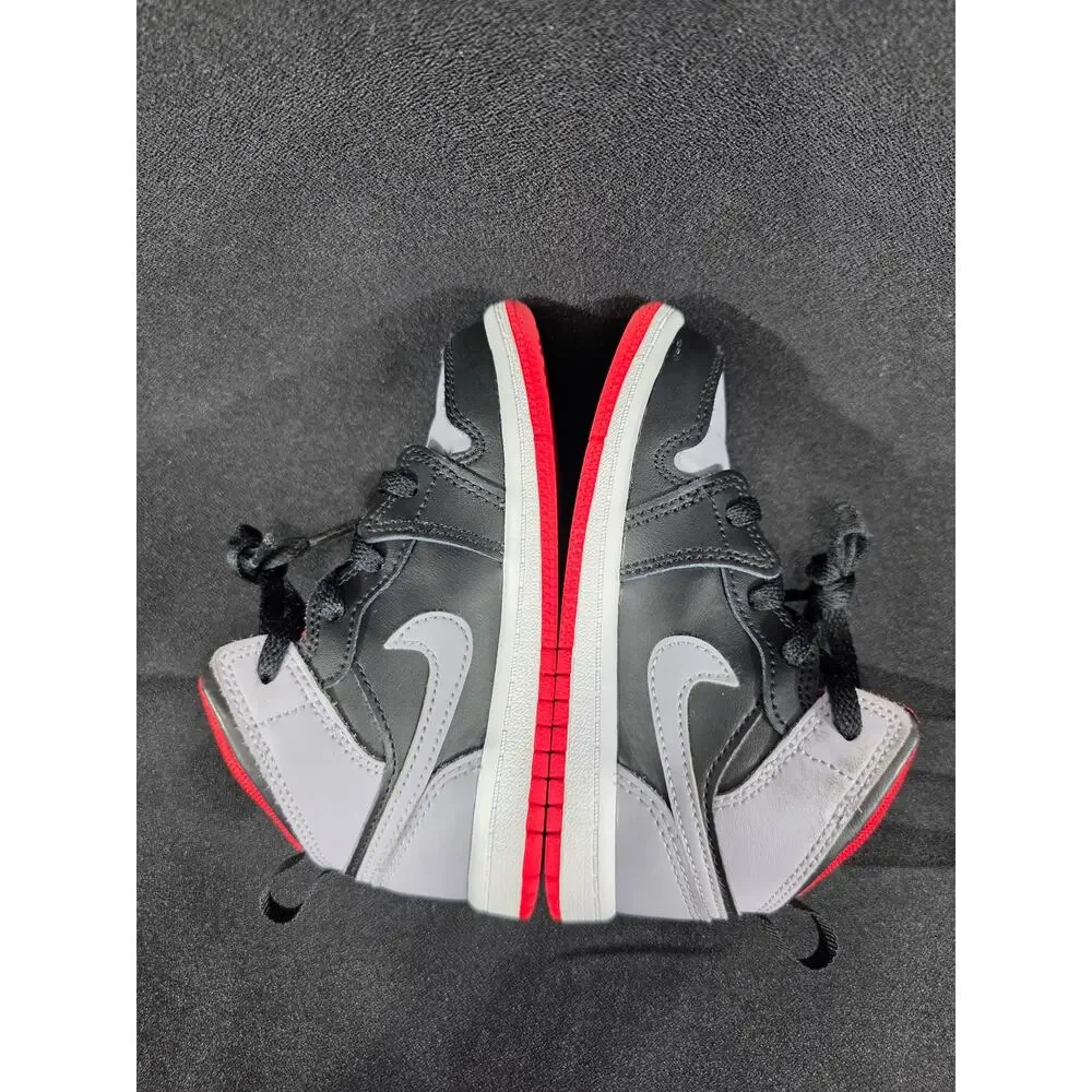 Nike Air Jordan 1 Mid Bred Shadow Black Grey Red Toddler Size 9C